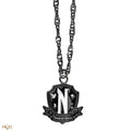 Wednesday Nevermore Academy Necklace, close-up detail