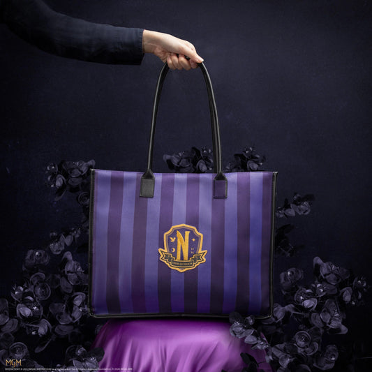 Wednesday Nevermore Academy Purple Shopping Bag, alternate view