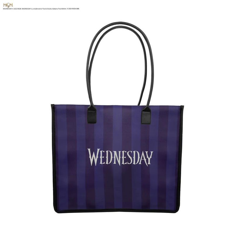 Wednesday Nevermore Academy Purple Shopping Bag, rear view