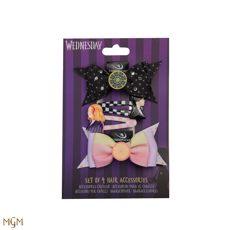 Wednesday Addams Hair Clip Set of 4, close-up detail