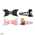Wednesday Addams Hair Clip Set of 4, rear view