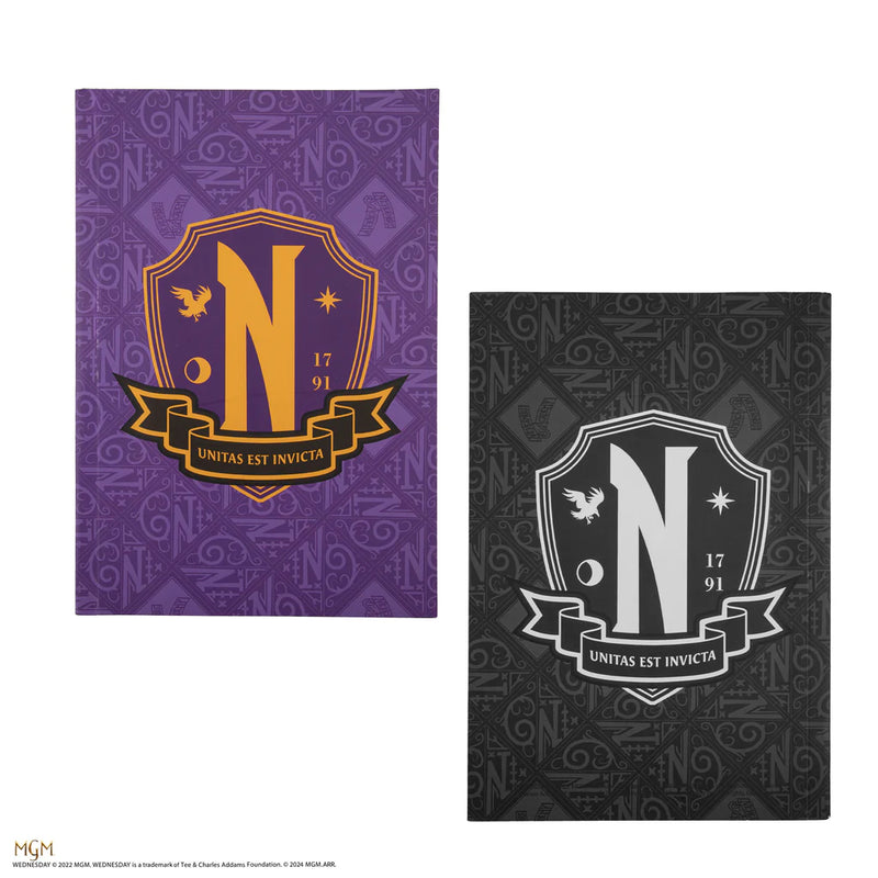 Wednesday Nevermore Academy Stationery Set, rear view