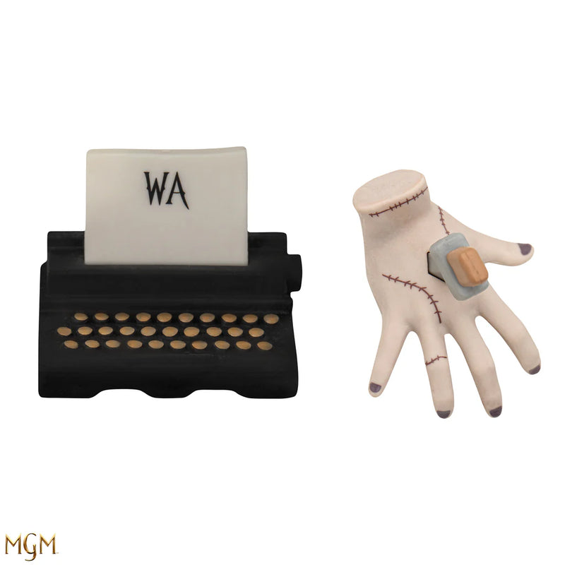 Wednesday Thing and Typewriter Gomee Eraser Figurine, side angle