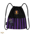 Wednesday Nevermore Academy Drawstring Bag, side angle