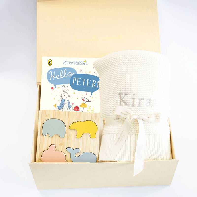 WELCOME BABY PLAY AND READ GIFT SET, rear view