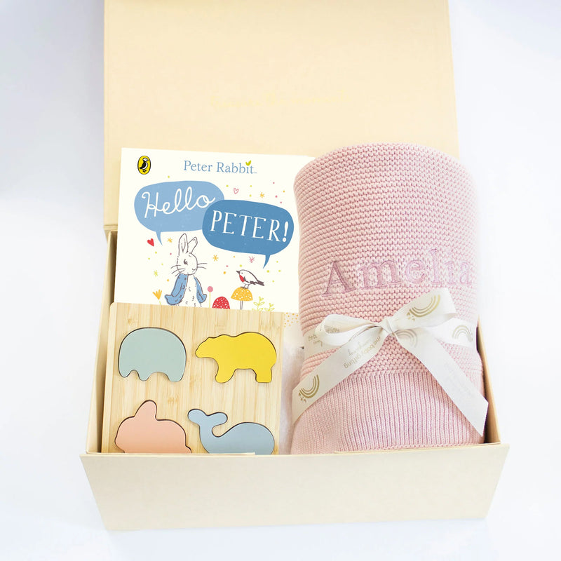 WELCOME BABY PLAY AND READ GIFT SET collectible from The Baby Gifting Company