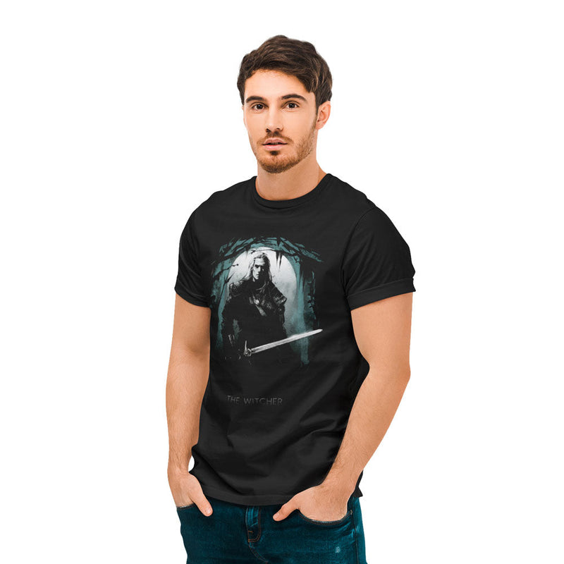 Netflix Witcher TV Silhouette Moon T-Shirt collectible from Heroes Inc Dropship