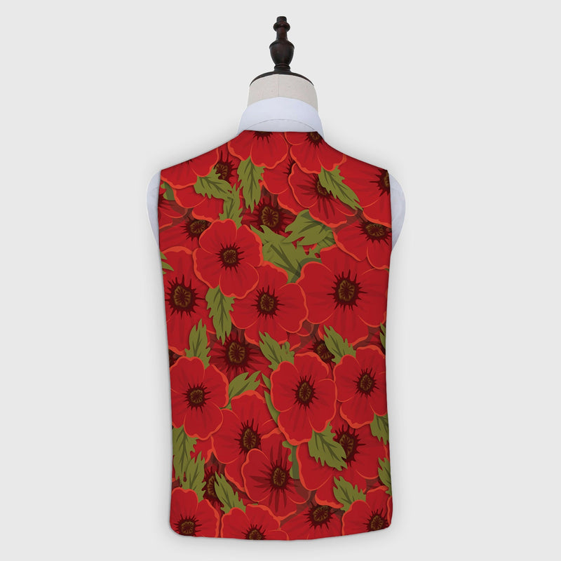 Remembrance - Poppy Motif - Novelty Costume Fancy Dress Waistcoat ( 4 sizes available ), alternate view