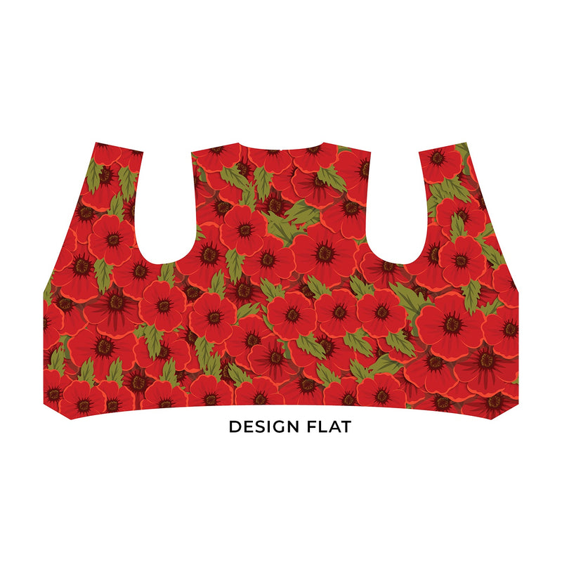 Remembrance - Poppy Motif - Novelty Costume Fancy Dress Waistcoat ( 4 sizes available ), side angle