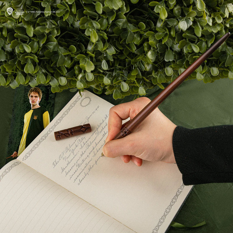 Harry Potter Cedric Diggory Wand Pen with Stand and Bookmark, side angle