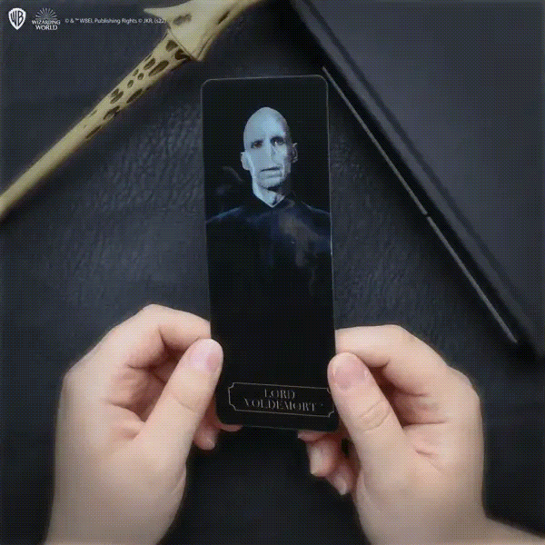 Harry Potter Voldemort Wand Pen, Stand and Lenticular Bookmark Set, in display
