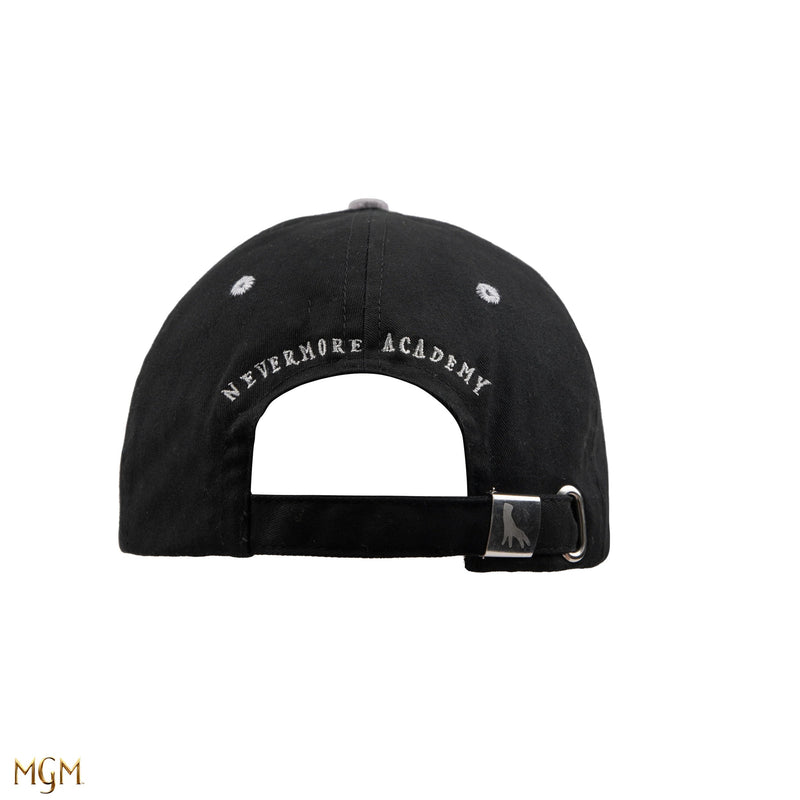 Wednesday Nevermore Academy Black Baseball Cap, packaging shot