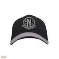 Wednesday Nevermore Academy Black Baseball Cap, side angle