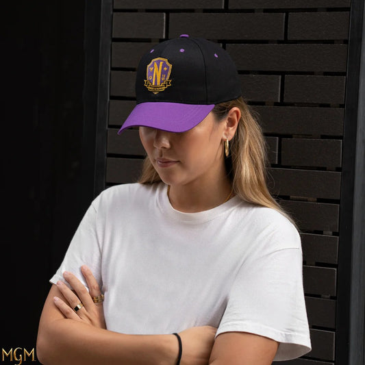 Wednesday Nevermore Academy Purple Baseball Cap, alternate view
