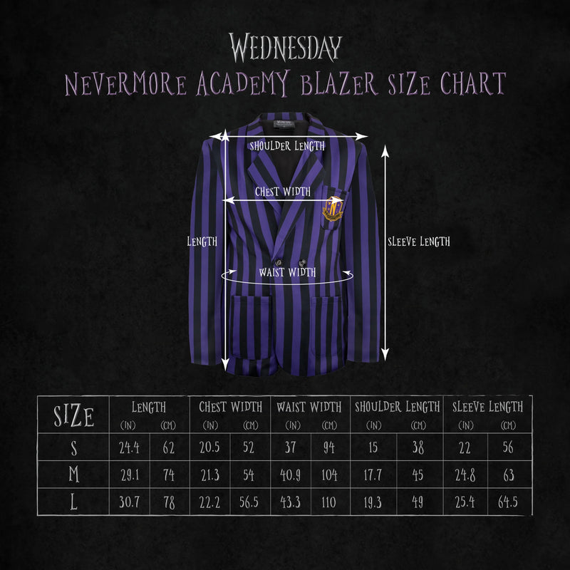Wednesday Nevermore Academy Purple Blazer, packaging shot