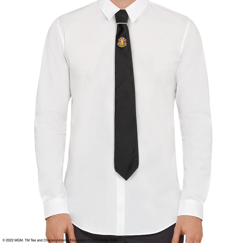 Wednesday Nevermore Academy Deluxe Tie, side angle