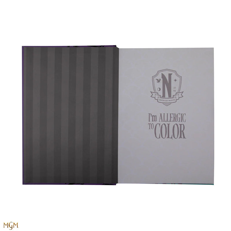 Wednesday and Enid Hardcover Notebook, close-up detail