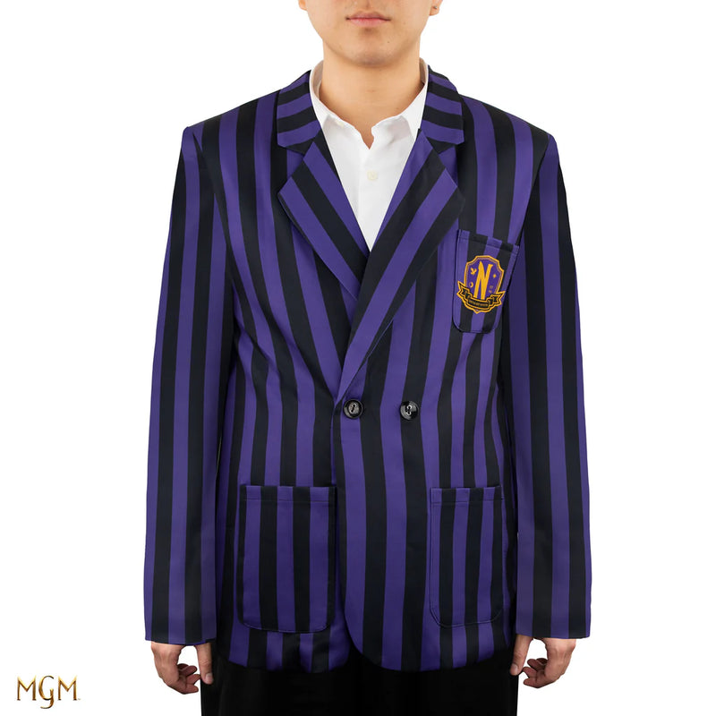 Wednesday Nevermore Academy Purple Blazer, side angle