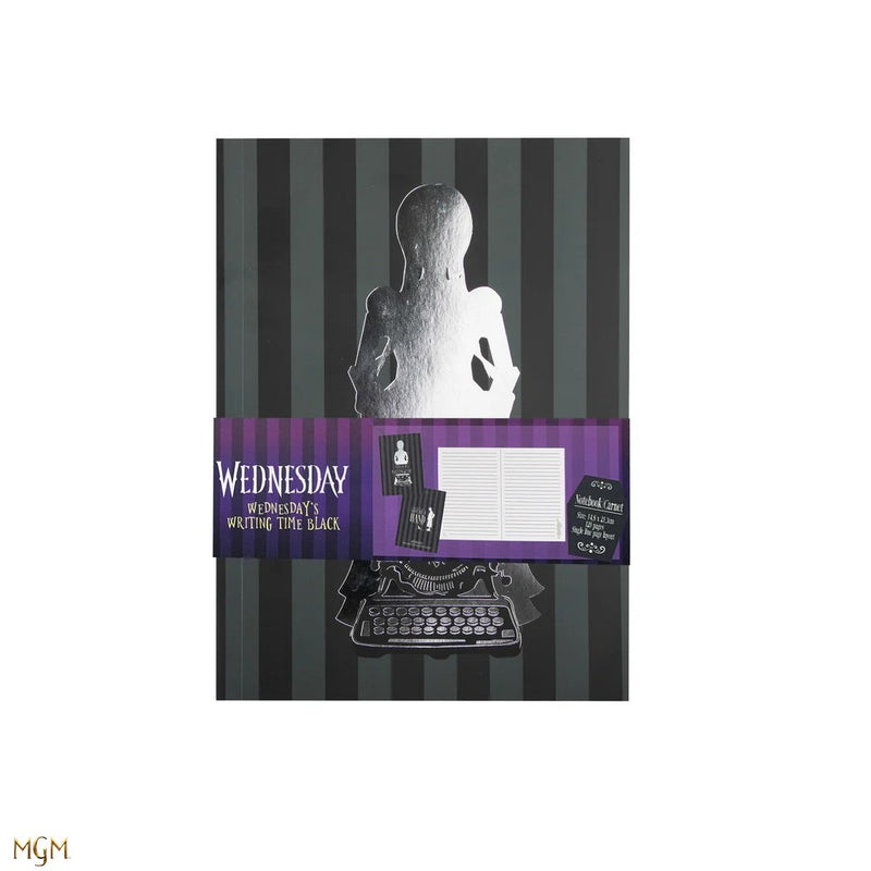 Wednesday This Is My Writing Time Black Notebook, rear view