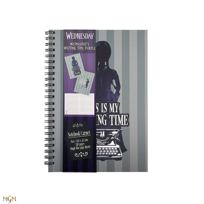 Wednesday This Is My Writing Time Purple Notebook, rear view