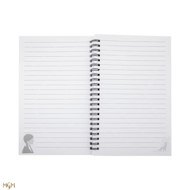 Wednesday This Is My Writing Time Purple Notebook, side angle