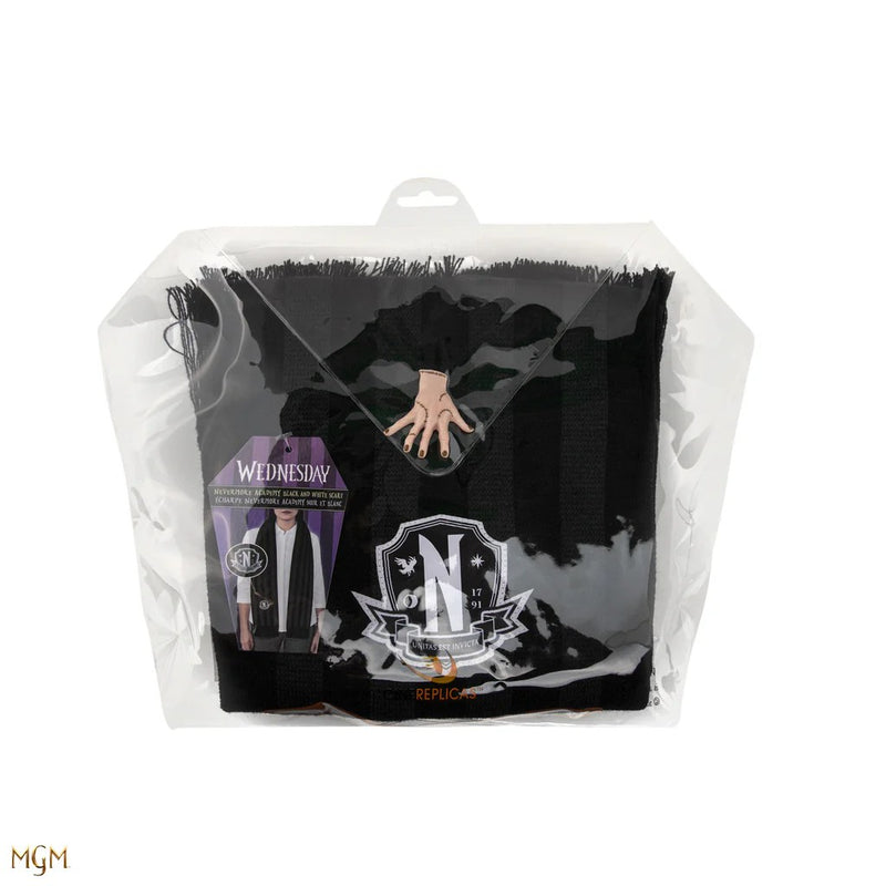 Wednesday Nevermore Academy Black Scarf, rear view