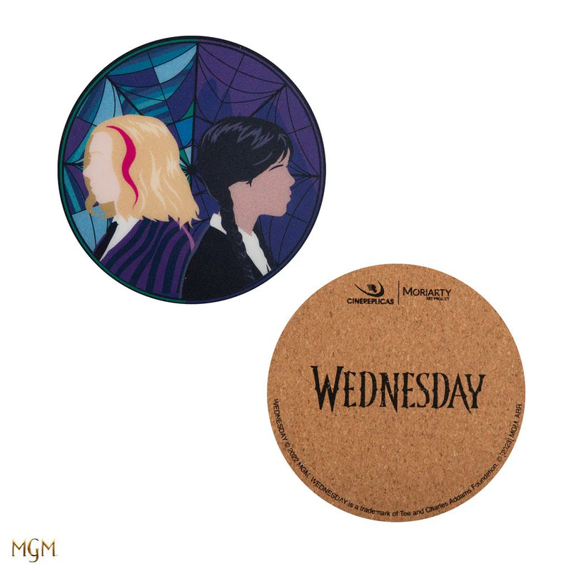 Wednesday Addams Coaster Set of 4, close-up detail