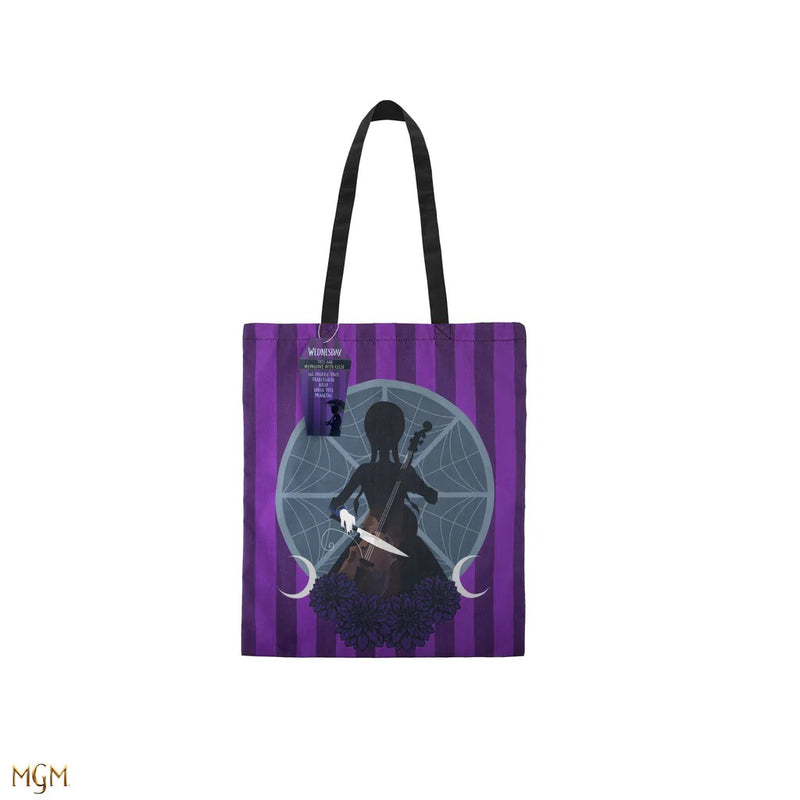 Wednesday with Cello Tote Bag, side angle