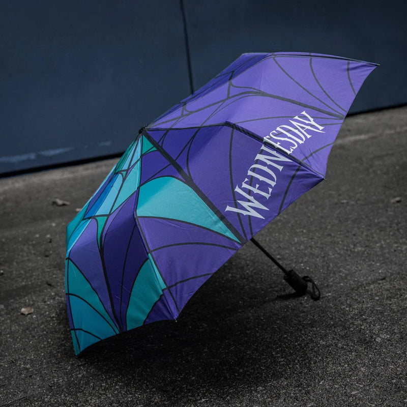 Wednesday Stained Glass Umbrella, side angle