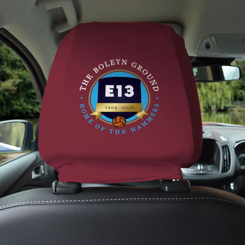 West Ham Boleyn Ground - Football Legends - Headrest Cover collectible from https://britishmade.gifts/