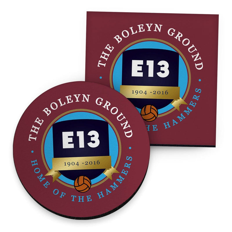 West Ham Boleyn Ground - Football Coaster - Square Or Circle collectible from https://britishmade.gifts/