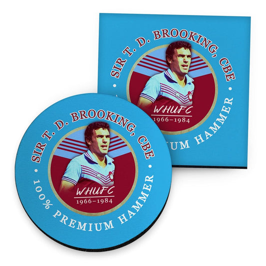West Ham Brooking - Football Coaster - Square Or Circle collectible from https://britishmade.gifts/