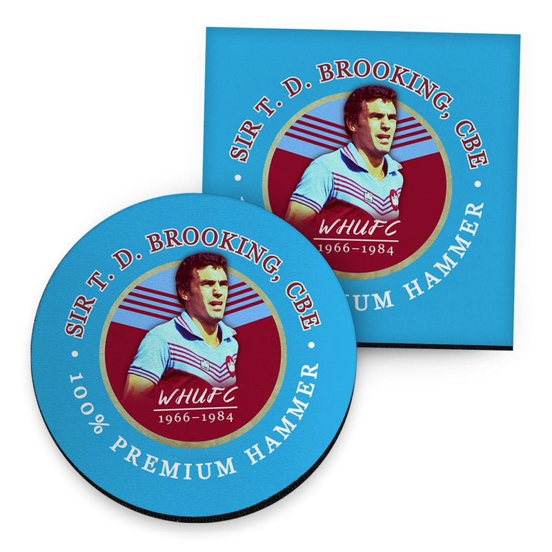 West Ham Brooking - Football Coaster - Square Or Circle collectible from https://britishmade.gifts/