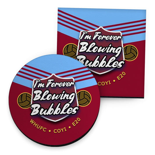 West Ham Bubbles - Football Coaster - Square Or Circle collectible from https://britishmade.gifts/