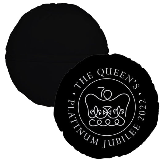 Platinum Jubilee Black - Round Cushion - 24 collectible from https://britishmade.gifts/
