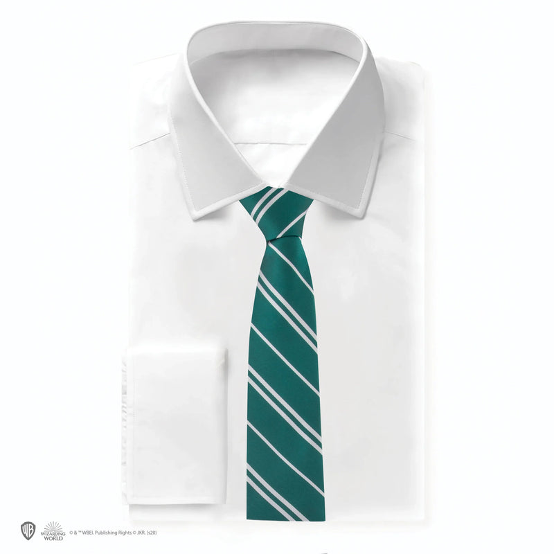 Harry Potter Kids Slytherin Woven Crest Tie, side angle
