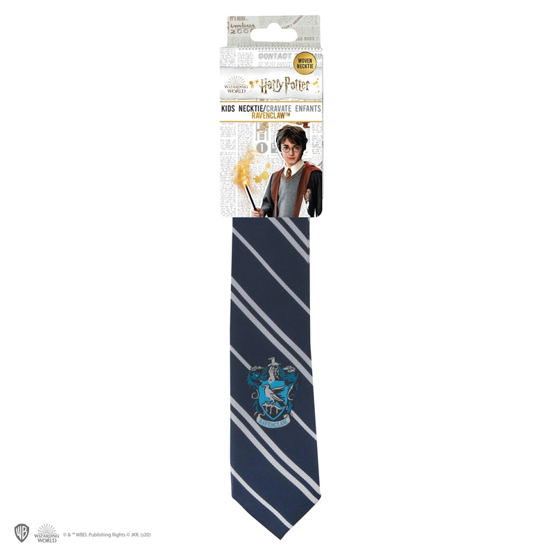 Harry Potter Kids Ravenclaw Woven Crest Tie, close-up detail