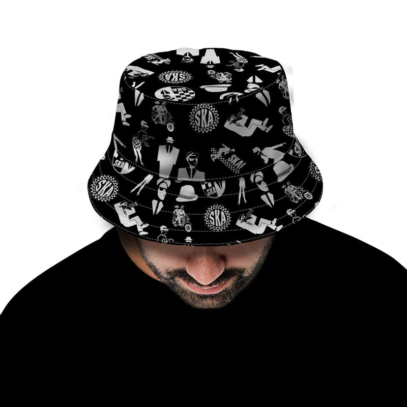 SKA Sticker Print Bucket Hat, side angle
