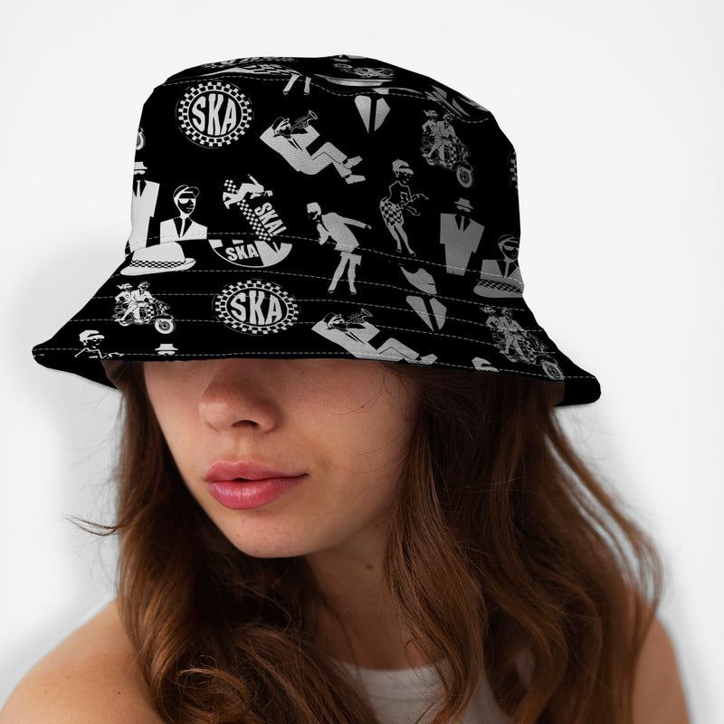 SKA Sticker Print Bucket Hat, close-up detail