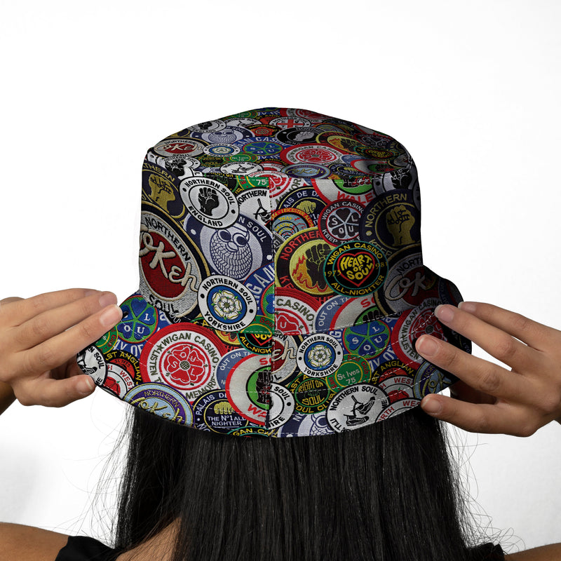 Northern Soul Patches Bucket Hat, rear view