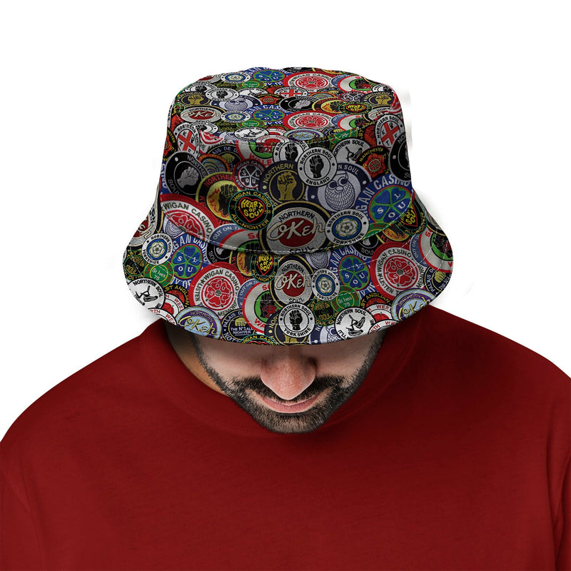 Northern Soul Patches Bucket Hat, side angle