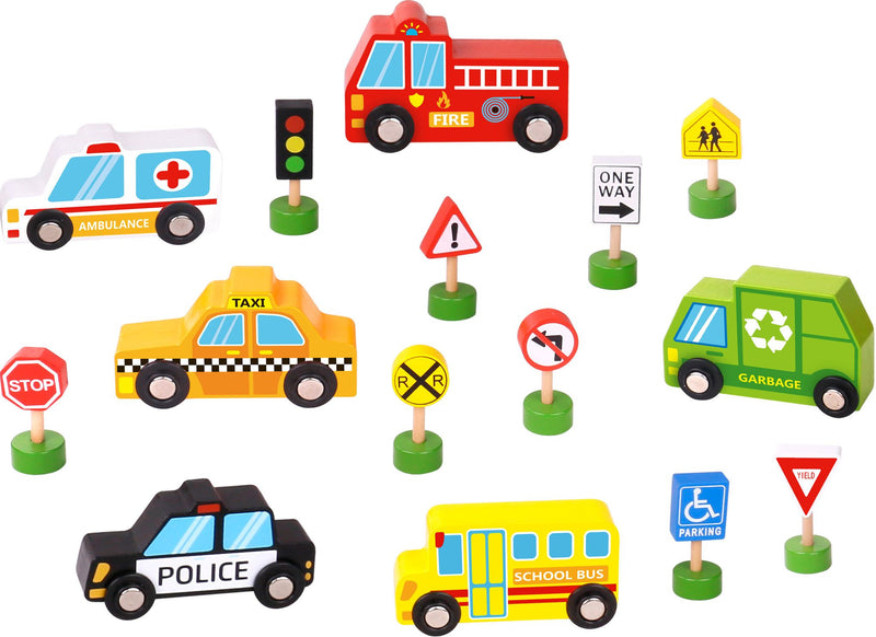 Wooden Transportation & Street Signs Set - Image