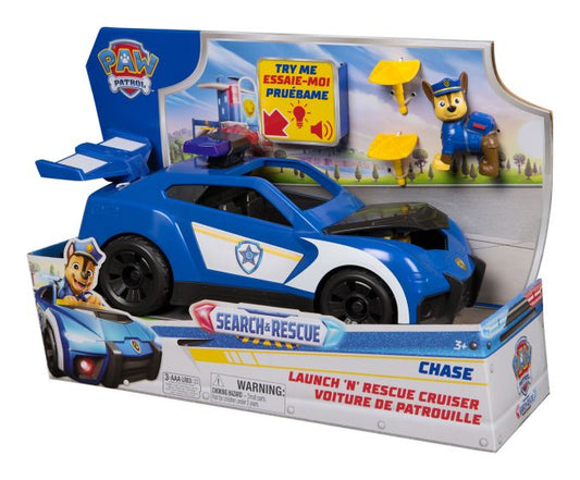 Paw Patrol Search & Rescue Chase Launch 'n' Rescue Cruiser with Figure & 2 Projectiles