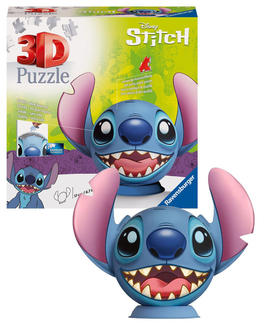 Stitch with Ears 72 Piece 3D Puzzle Ball - Image