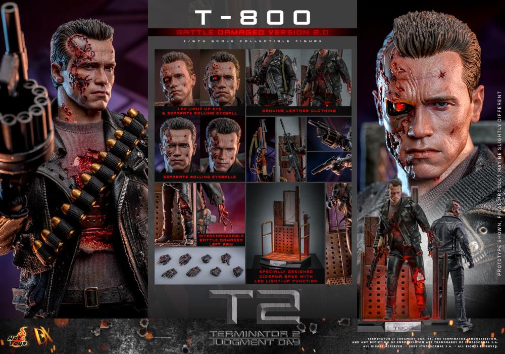 Hot Toys Terminator 2: Judgement Day DX46 T-800 (Battle Damaged Version 2.0) 1/6th Scale Figure