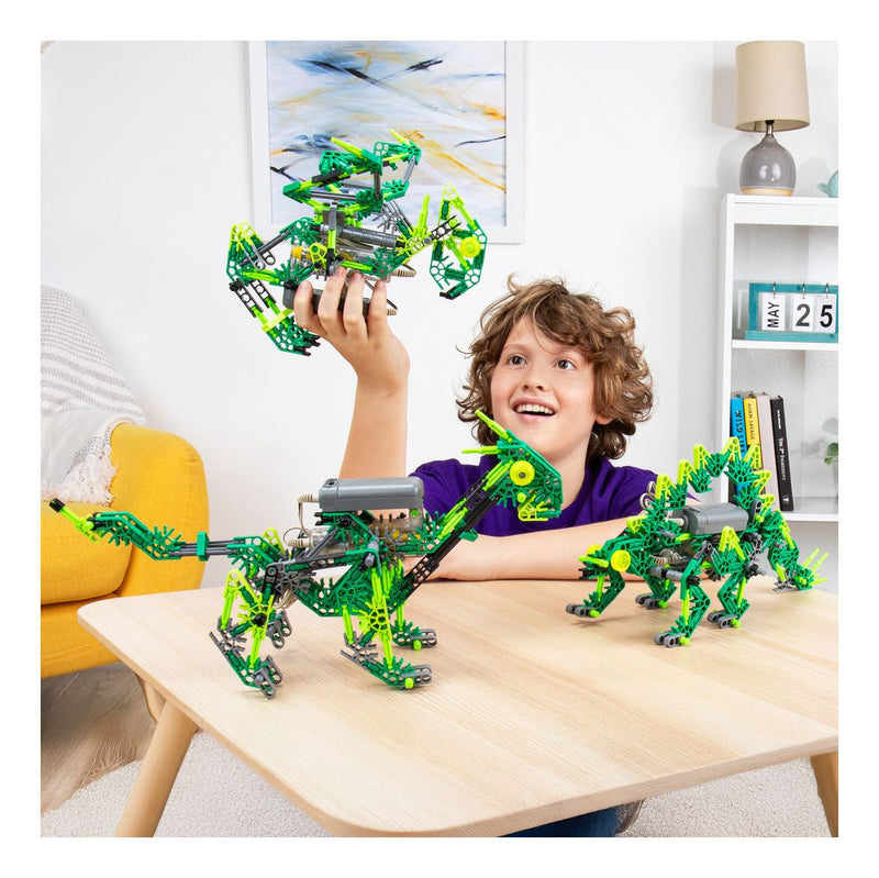 K'nex Dynamic Dino 225 Piece 6 Model Motor, in display