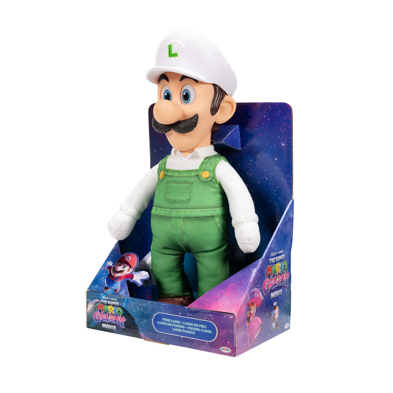 The Super Mario Galaxy Movie - 15" Posable Plush - Fire Luigi - Image