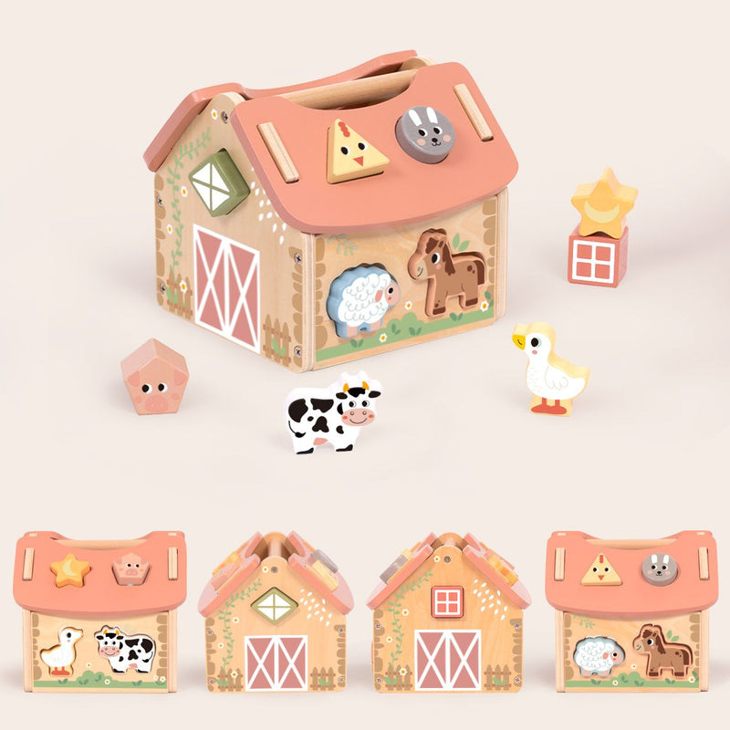 Wooden Shape Sorter Barn