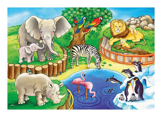 Time at the Zoo 2x 12 Piece Jigsaw Puzzle - Image