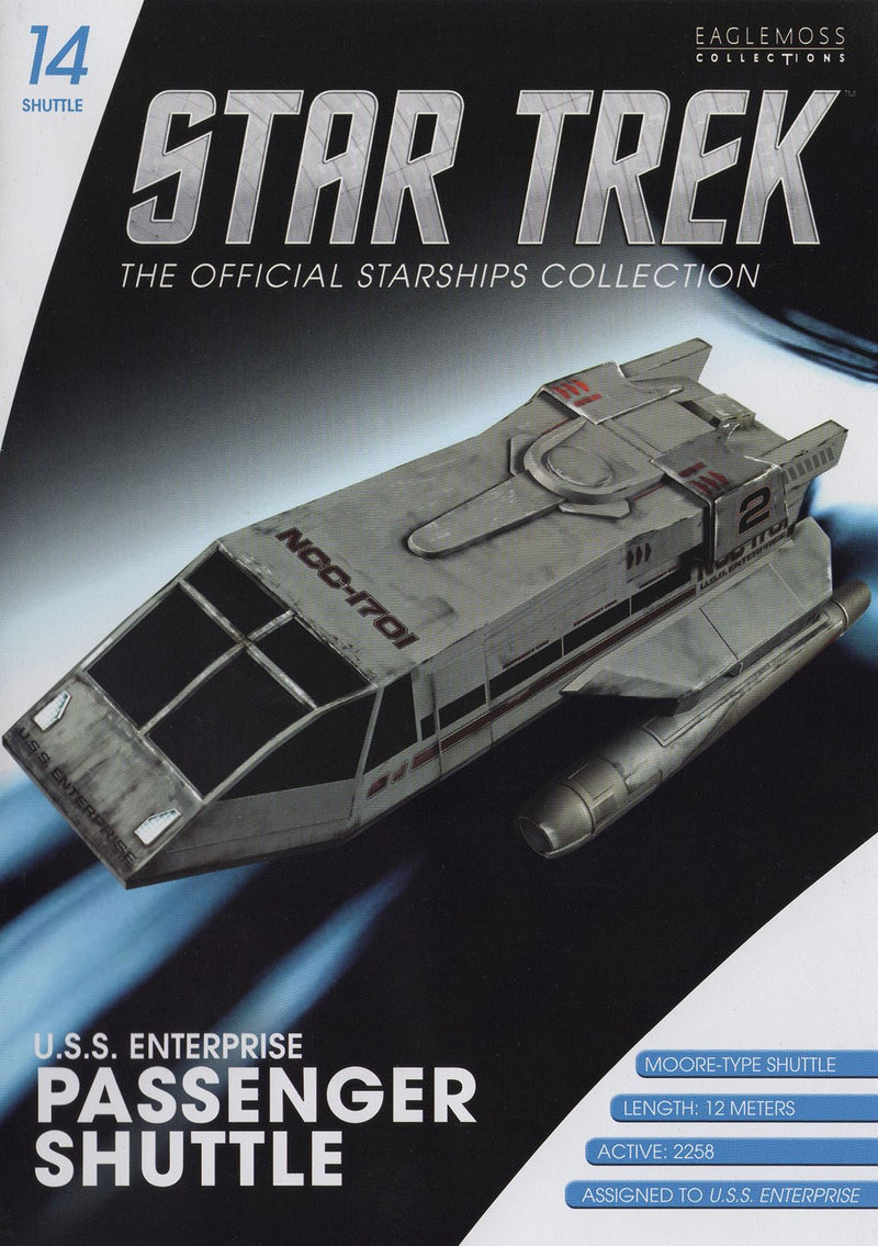 U.S.S. Enterprise Moore-Type Passenger Shuttle Model Diecast Shuttlecraft Ship (Eaglemoss / Star Trek), rear view
